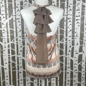 Silk Twill Ruffle Back Tank Top M